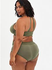 Plus Size Wide Lace Trim Brief Panty - Second Skin Olive, DUSTY OLIVE, alternate