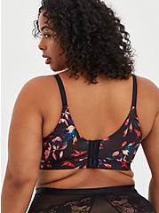 Plus Size  Lightly Lined Longline Wire-Free Bra - Leaves Black with 360° Back Smoothing™ , LEAVES - MULTI, alternate