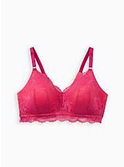 Lightly Lined Lace Wire-Free Bra - Pink with 360° Back Smoothing™, FESTIVAL FUSCHIA, hi-res