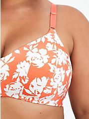 Plus Size Lightly Lined Wire-Free Bra - Microfiber Floral Coral with 360° Back Smoothing™, SILHOUETTE FLORAL, alternate
