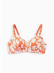 Lightly Lined Wire-Free Bra - Microfiber Floral Coral with 360° Back Smoothing™, SILHOUETTE FLORAL, hi-res