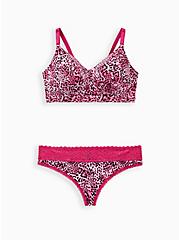 Lightly Lined Longline Wire-Free Bra - Leopard Fuchsia with 360° Back Smoothing™, LEOPARD, alternate