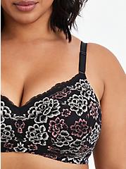 Lightly Lined Wire-Free Bra - Black & Pink Lace with 360° Back Smoothing™ , , alternate
