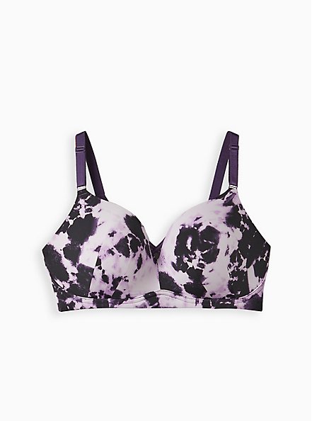 Wire-Free Push-Up Print 360° Back Smoothing™ Bra , BLEACHED TIE DYE PURPLE, hi-res