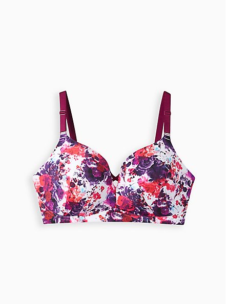 Wire-Free Push-Up Print 360° Back Smoothing™ Bra , WATERCOLOR SKULL, hi-res