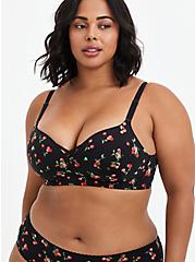 Push-Up Wire-Free Bra - Cherries Black with 360° Back Smoothing™, CHERRY, hi-res