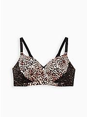 Plus Size Push-Up Wire-Free Bra - Lace Leopard with 360° Back Smoothing™ , LEOPARD, hi-res