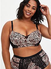 Plus Size Push-Up Wire-Free Bra - Lace Leopard with 360° Back Smoothing™ , LEOPARD, hi-res