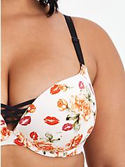 XO Push-Up Plunge Bra - Floral Lips with 360° Back Smoothing™, FLORAL, alternate