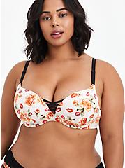 XO Push-Up Plunge Bra - Floral Lips with 360° Back Smoothing™, FLORAL, hi-res