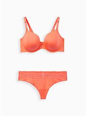 Lightly Lined Front Closure T-Shirt Bra - Coral with 360° Back Smoothing™, LIVING CORAL, alternate