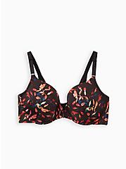 Plus Size Lightly Lined Front Closure T-Shirt Bra - 360° Back Smoothing™ Floral Leaves , LEAVES - MULTI, hi-res