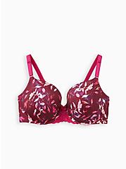 Push-Up T-Shirt Bra - Water Leaves Fuchsia with 360° Back Smoothing™ , LEAVES - MULTI, hi-res