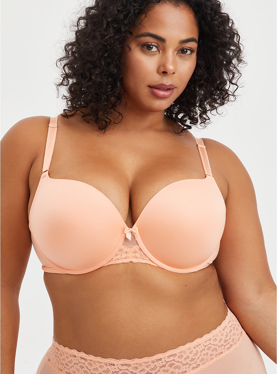Push-Up T-Shirt Bra - Peach With 360° Back Smoothing ™, PEACH NECTAR, hi-res