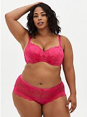 Full Coverage Balconette Bra - Lace Hot Pink with 360° Back Smoothing™, BEET ROOT PINK, alternate