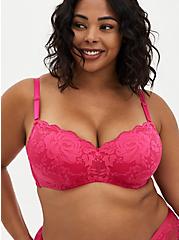 Full Coverage Balconette Bra - Lace Hot Pink with 360° Back Smoothing™, BEET ROOT PINK, hi-res