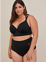 Plus Size Plunge Underwire Swim Bikini Top - Black, DEEP BLACK, alternate