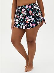 Floral Asymmetrical Skirt Swim Bottom, MULTI, hi-res