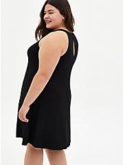 Plus Size Mini Super Soft Trapeze Dress, DEEP BLACK, alternate