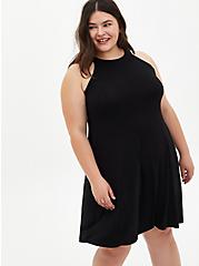 Mini Super Soft Trapeze Dress, DEEP BLACK, hi-res