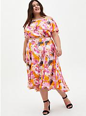 Multi Watercolor Tie-Dye Off Shoulder Skirt Set, TIE DYE, hi-res