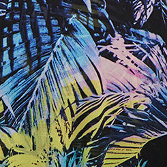 Maxi Chiffon Tie-Front Coverup Kimono, PALMS FOREST BLACK, swatch