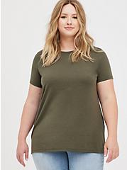 Plus Size Everyday Tee - Signature Jersey Olive Green, DEEP DEPTHS, hi-res