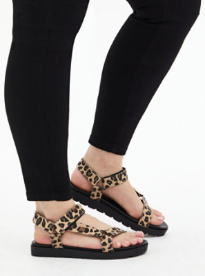 Plus Size - Leopard Velcro Tech Sandal (WW) - Torrid