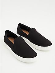 Plus Size Black Recycled Canvas Slip-On Sneaker (WW), BLACK, alternate