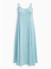 Light Blue Trapeze Maxi Dress, ICED AQUA, hi-res