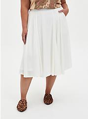 Ivory Woven Midi Skirt, CLOUD DANCER, hi-res