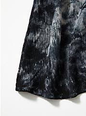 Plus Size Black Tie-Dye Gauze Kimono, TIE DYE-BLACK, alternate
