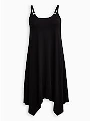Midi Jersey Trapeze Dress, BLACK, hi-res