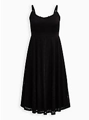 Midi Lace Skater Dress, DEEP BLACK, hi-res