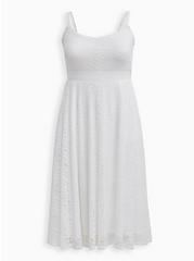 Midi Lace Skater Dress, BRIGHT WHITE, hi-res