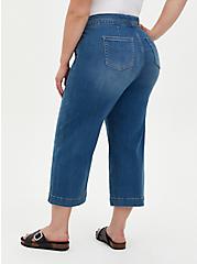 Plus Size Crop High Rise Wide Leg Jean - Super Soft Medium Wash, DISCO FEVER, alternate