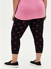 Plus Size Flamingo Cropped Leggings , MULTI, alternate