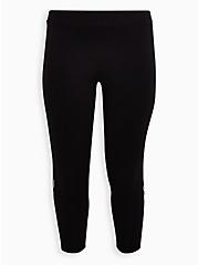 Plus Size Crop Premium Leggings - O-Ring Side Detail Black, BLACK, hi-res
