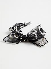 Black & White Floral Bow Headband, , hi-res