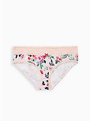 Wide Lace Cotton Hipster Panty - Floral Pink, TASHA FLORAL PINK, hi-res