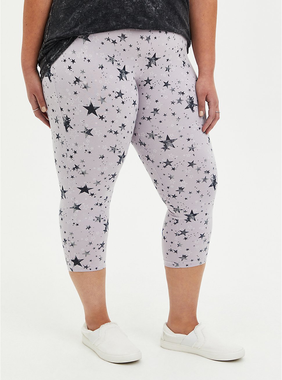 Plus Size Capri Premium Legging - Star Print, MULTI, hi-res
