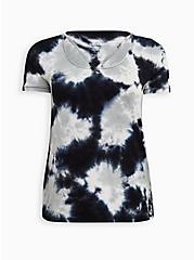 Plus Size Navy Tie-Dye Super Soft Strappy Tee, OTHER PRINTS, hi-res