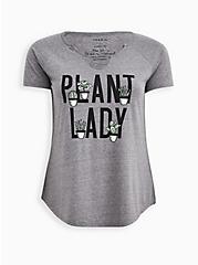 Plus Size Classic Fit Crew Tee - Triblend Jersey Plant Lady Grey Strappy , MEDIUM HEATHER GREY, hi-res