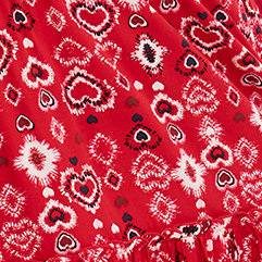 Mini Challis Smocked Waist Skirt, RED HEART, swatch