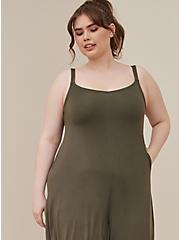 Plus Size Olive Super Soft Culotte Jumpsuit , DEEP DEPTHS TIE DYE, alternate