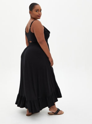 Plus Size - Black Super Soft Ruffle Hi-Lo Maxi Dress - Torrid