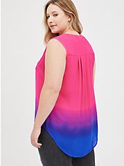 Plus Size Harper - Pink Dip-Dye Georgette Pullover Tank, MULTI, alternate