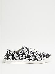 Plus Size Disney Mickey & Friends Soft Canvas Sneaker , BLACK  WHITE, alternate