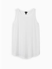 Slim Fit High Neck Tank - Triblend Jersey White, BRIGHT WHITE, hi-res
