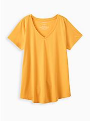 Plus Size Girlfriend Tee - Signature Jersey Mustard Yellow, OLD GOLD, hi-res